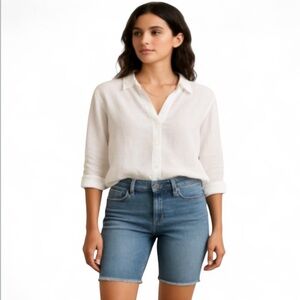 Free People Low Rise Cut Off Denim Shorts Raw Hem Size 30
